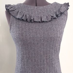 Ella Moss Tweed Pattern Ruffle Bib Tank Top